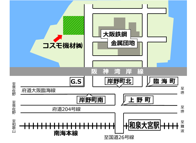 本社・大阪機材センターアクセス